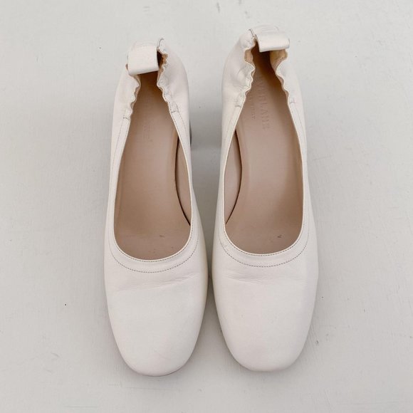 Everlane Size 9 Cream Off-White The Day Heel in Bone Leather Block Heel Pump - Picture 2 of 11